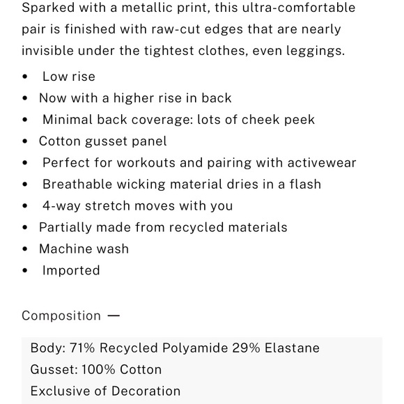 ✨Victoria’s Secret Ltd Edition shine no-show panty sz XXL NWT - Picture 5 of 5